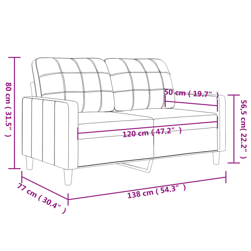 2-Sitzer-Sofa Dunkelgrau 120 cm Stoff