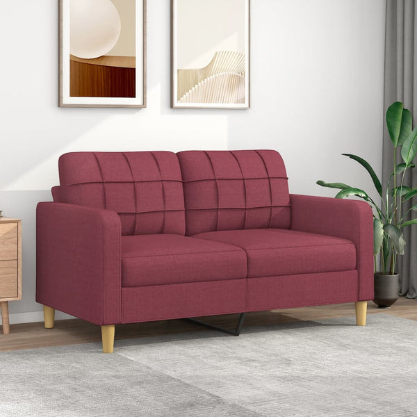 2-Sitzer-Sofa Weinrot 140 cm Stoff