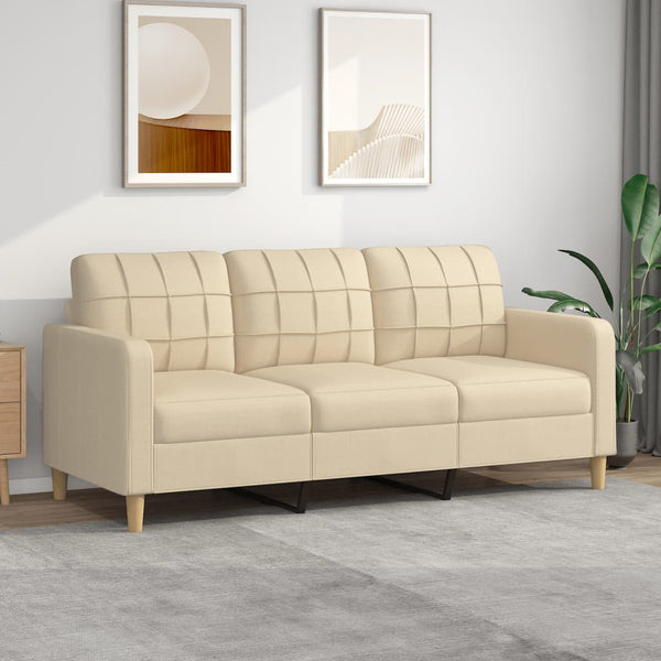 3-Sitzer-Sofa Creme 180 cm Stoff