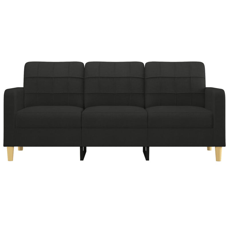 3-Sitzer-Sofa Schwarz 180 cm Stoff