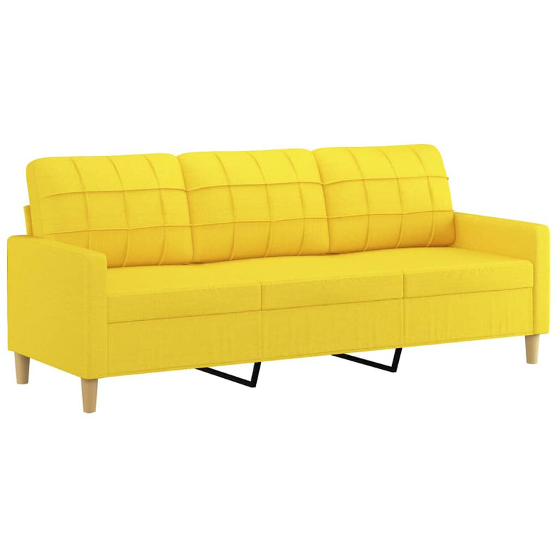 3-Sitzer-Sofa Hellgelb 180 cm Stoff