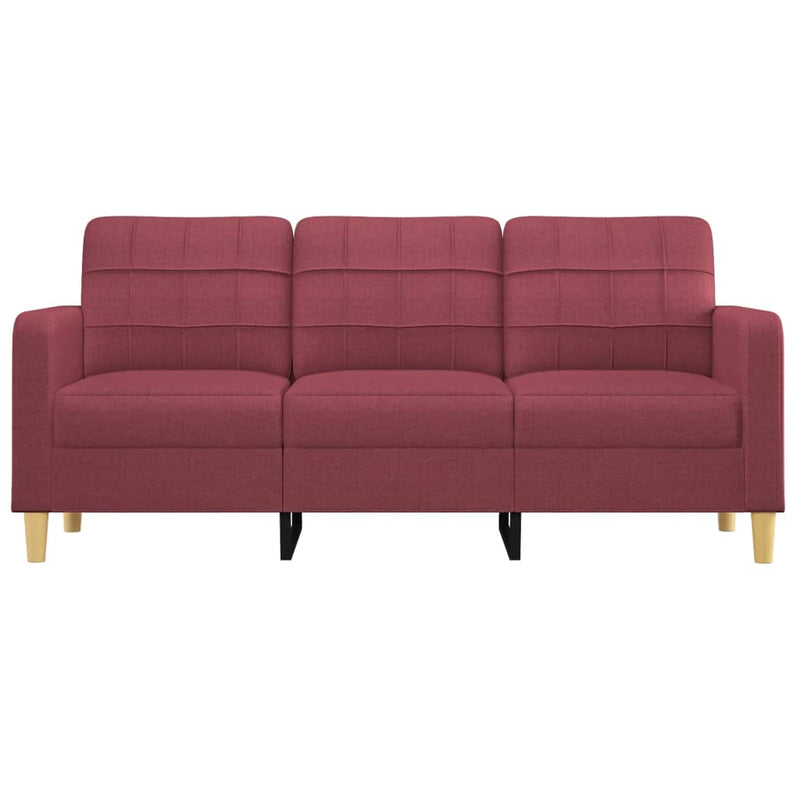 3-Sitzer-Sofa Weinrot 180 cm Stoff