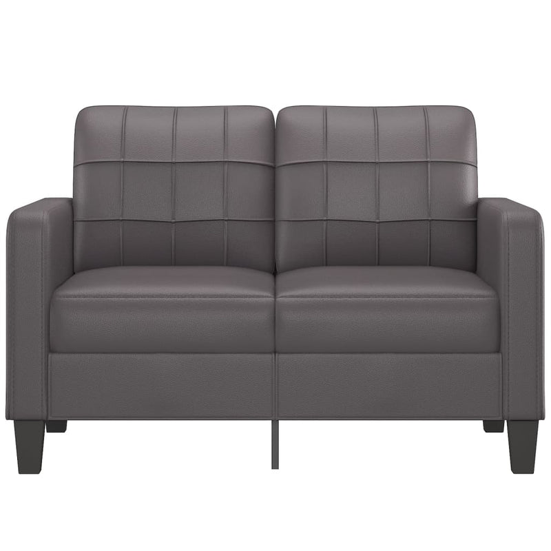 2-Sitzer-Sofa Grau 120 cm Kunstleder