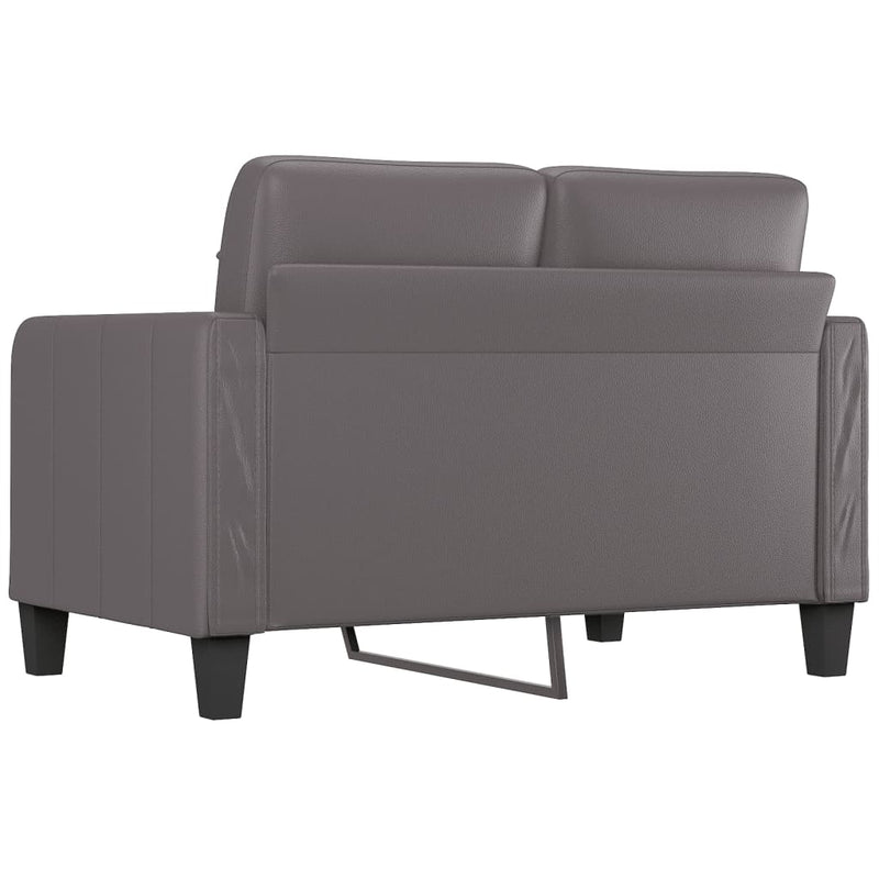 2-Sitzer-Sofa Grau 120 cm Kunstleder