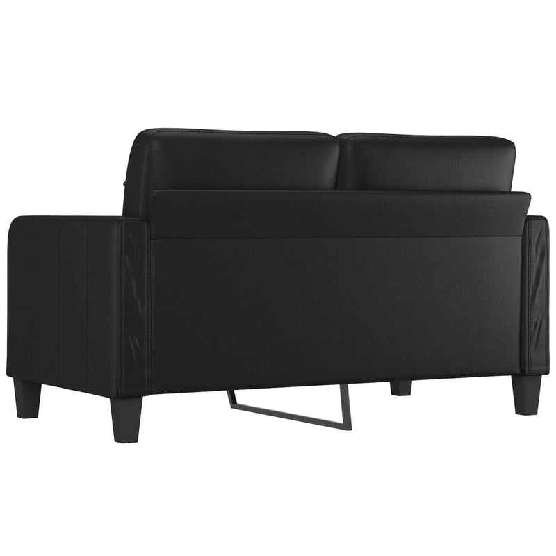 2-Sitzer-Sofa Schwarz 140 cm Kunstleder