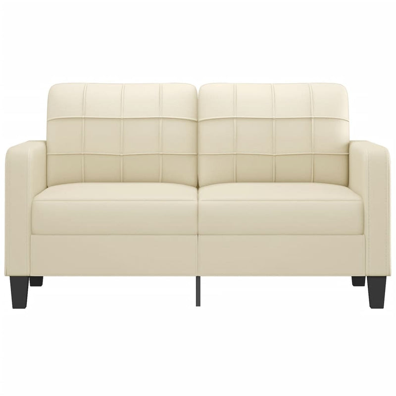 2-Sitzer-Sofa Creme 140 cm Kunstleder