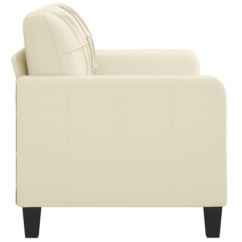 2-Sitzer-Sofa Creme 140 cm Kunstleder