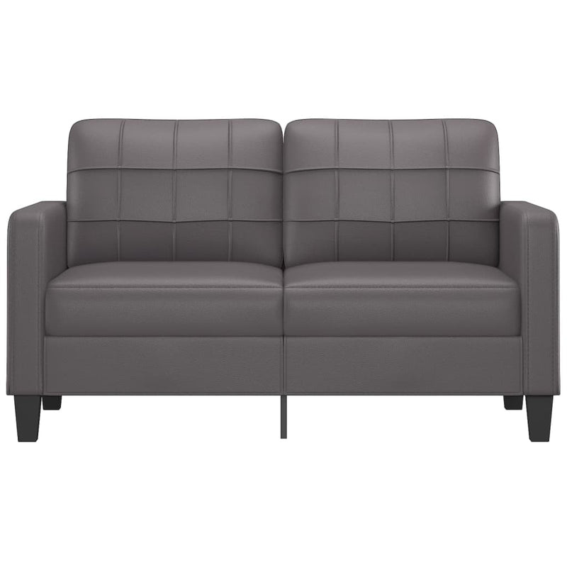 2-Sitzer-Sofa Grau 140 cm Kunstleder