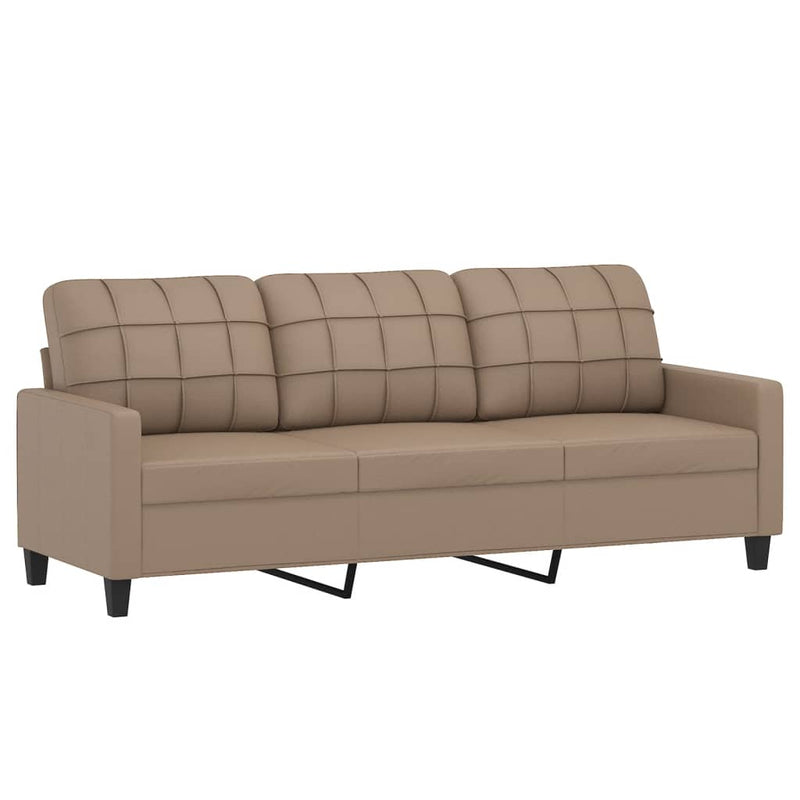 3-Sitzer-Sofa Cappuccino-Braun 180 cm Kunstleder