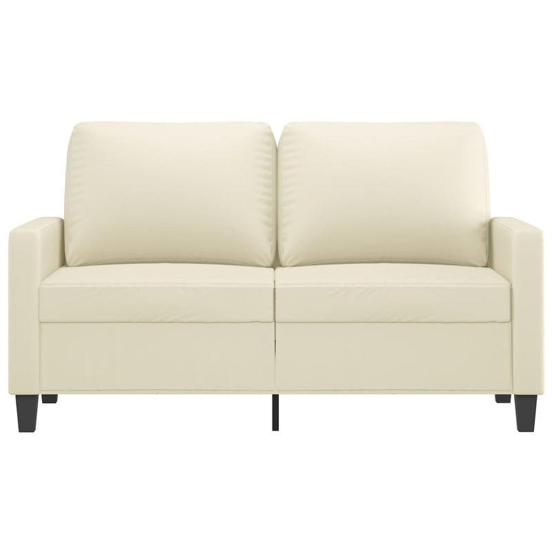 2-Sitzer-Sofa Creme 120 cm Kunstleder