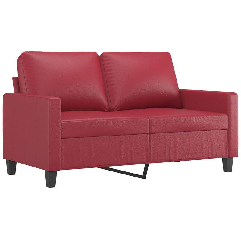 2-Sitzer-Sofa Weinrot 120 cm Kunstleder