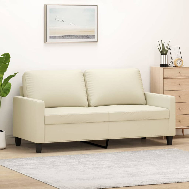 2-Sitzer-Sofa Creme 140 cm Kunstleder