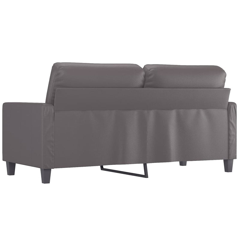 2-Sitzer-Sofa Grau 140 cm Kunstleder