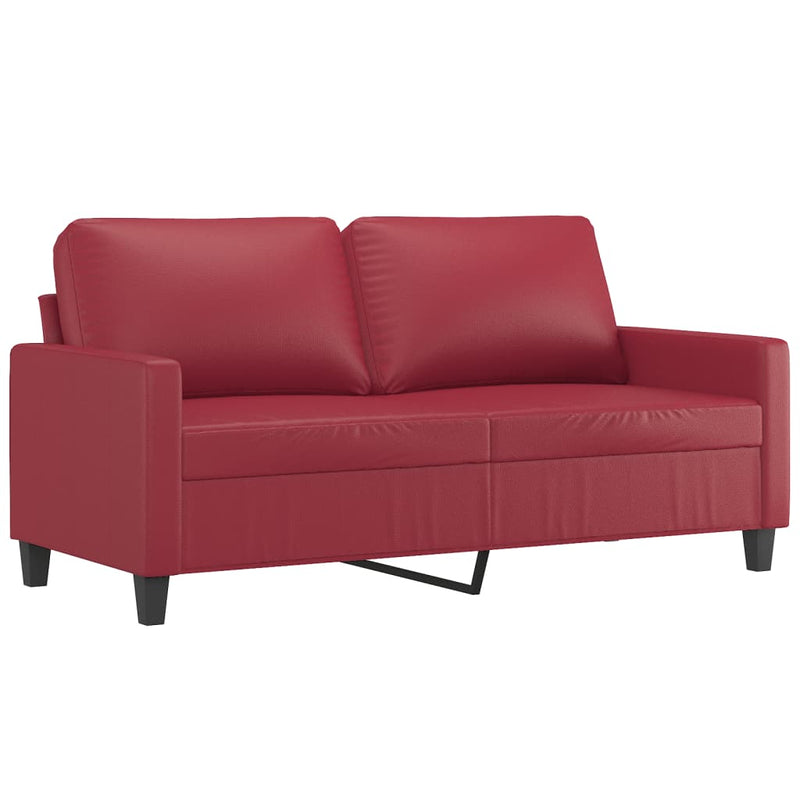 2-Sitzer-Sofa Weinrot 140 cm Kunstleder