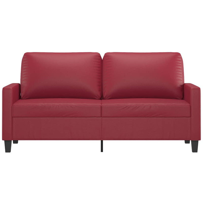 2-Sitzer-Sofa Weinrot 140 cm Kunstleder