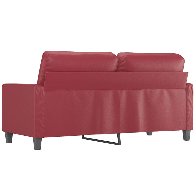 2-Sitzer-Sofa Weinrot 140 cm Kunstleder