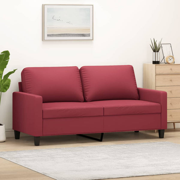 2-Sitzer-Sofa Weinrot 140 cm Kunstleder