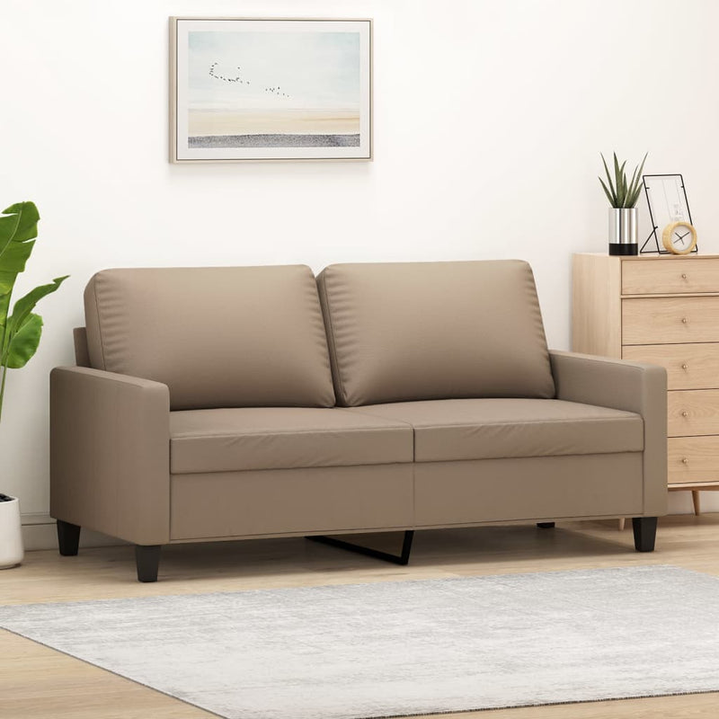 2-Sitzer-Sofa Cappuccino-Braun 140 cm Kunstleder