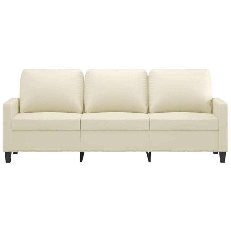 3-Sitzer-Sofa Creme 180 cm Kunstleder