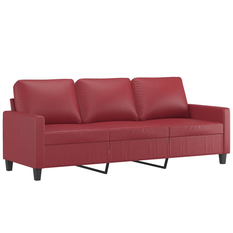 3-Sitzer-Sofa Weinrot 180 cm Kunstleder