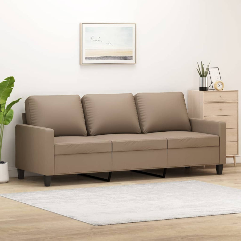 3-Sitzer-Sofa Cappuccino-Braun 180 cm Kunstleder