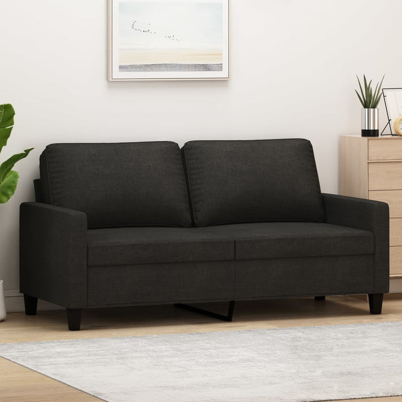 2-Sitzer-Sofa Schwarz 140 cm Stoff