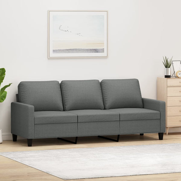 3-Sitzer-Sofa Dunkelgrau 180 cm Stoff