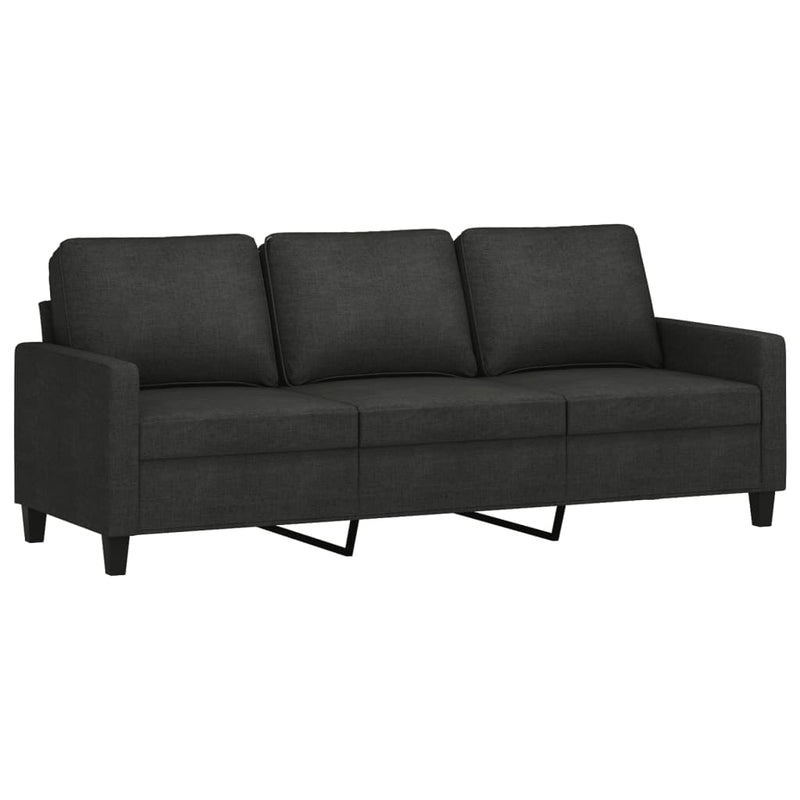 3-Sitzer-Sofa Schwarz 180 cm Stoff