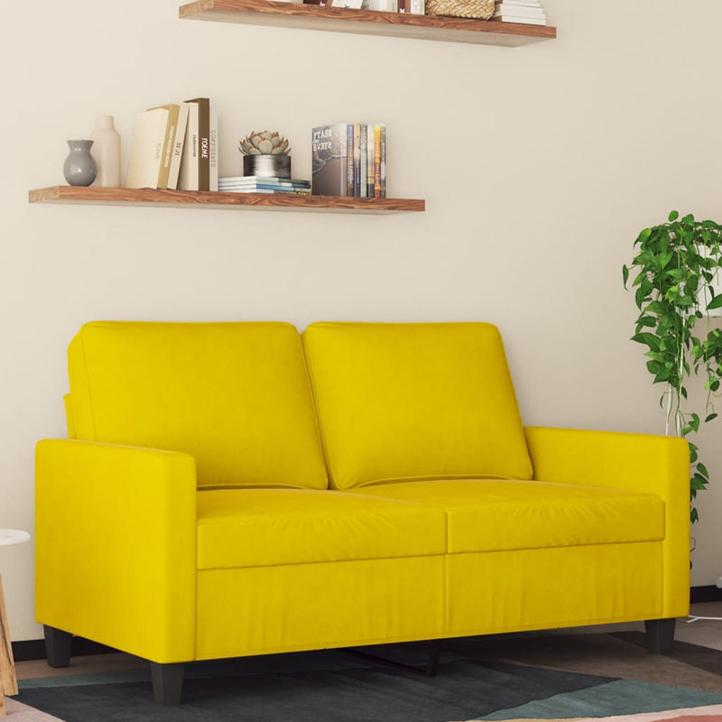 2-Sitzer-Sofa Gelb 120 cm Samt