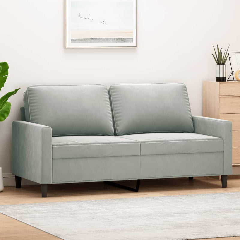 2-Sitzer-Sofa Hellgrau 140 cm Samt