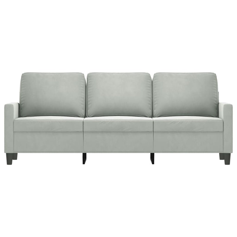 3-Sitzer-Sofa Hellgrau 180 cm Samt