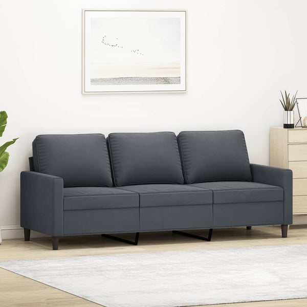 3-Sitzer-Sofa Dunkelgrau 180 cm Samt