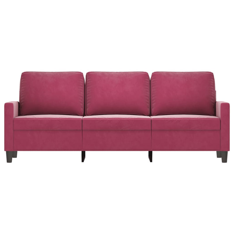 3-Sitzer-Sofa Weinrot 180 cm Samt