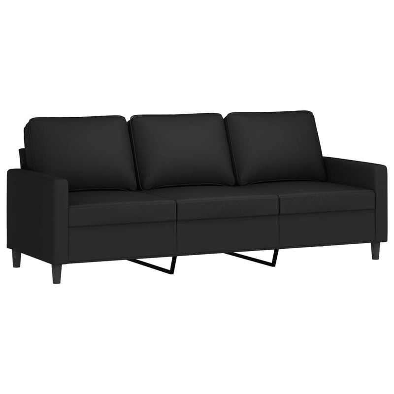 3-Sitzer-Sofa Schwarz 180 cm Samt