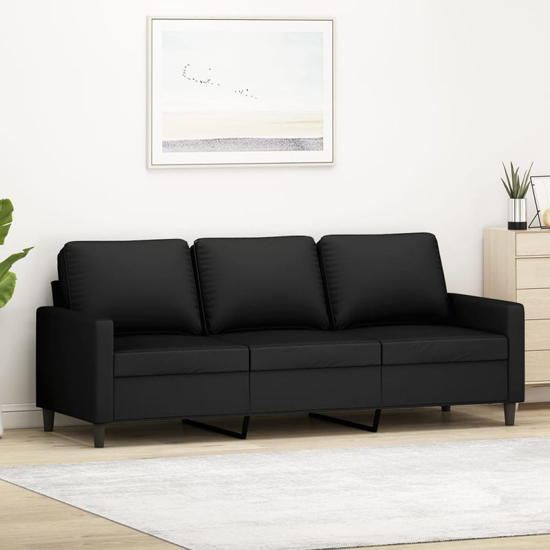 3-Sitzer-Sofa Schwarz 180 cm Samt