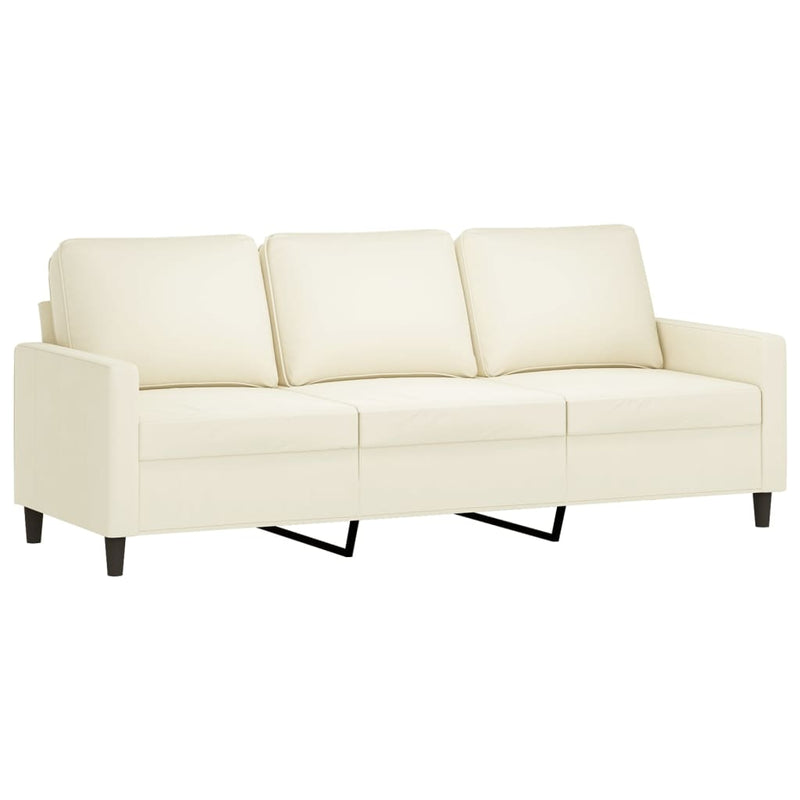 3-Sitzer-Sofa Creme 180 cm Samt