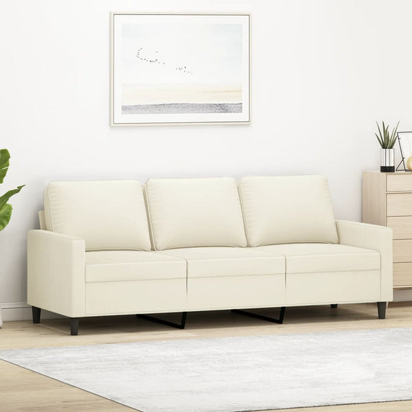 3-Sitzer-Sofa Creme 180 cm Samt