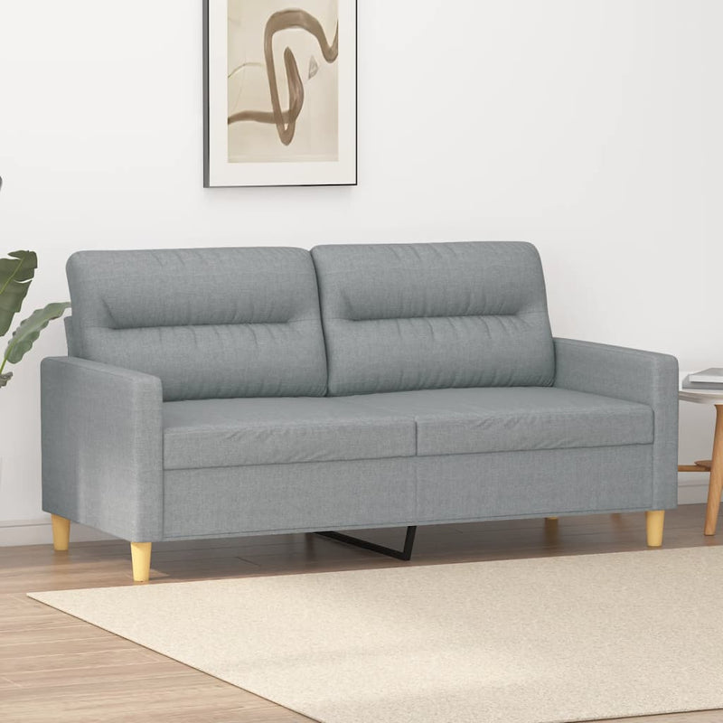 2-Sitzer-Sofa Hellgrau 140 cm Stoff