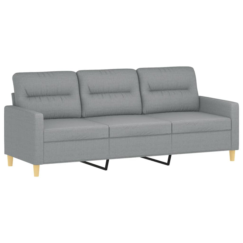 3-Sitzer-Sofa Hellgrau 180 cm Stoff