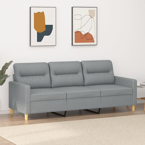 3-Sitzer-Sofa Hellgrau 180 cm Stoff