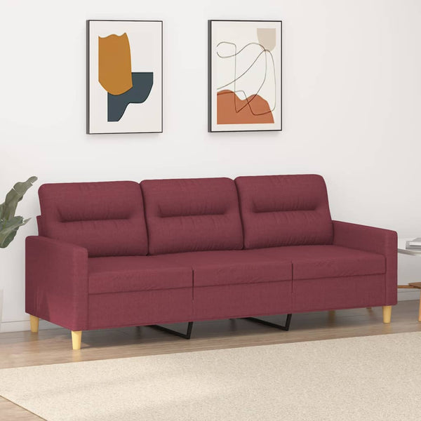 3-Sitzer-Sofa Weinrot 180 cm Stoff