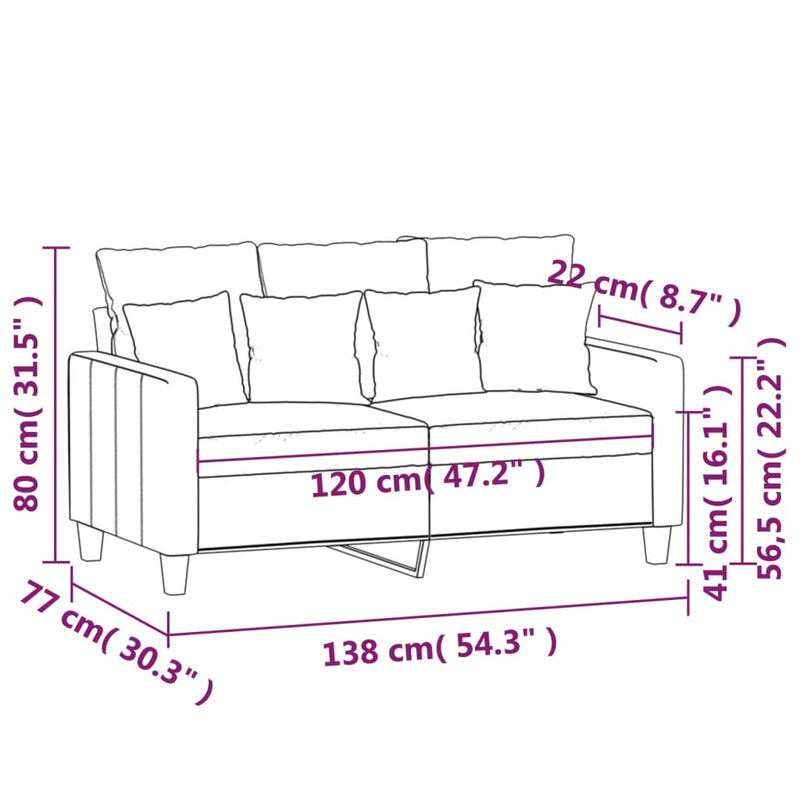 2-Sitzer-Sofa Braun 120 cm Stoff