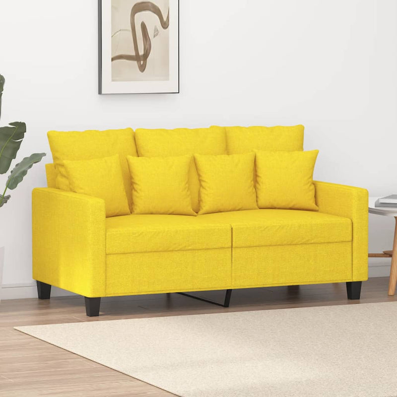 2-Sitzer-Sofa Hellgelb 120 cm Stoff