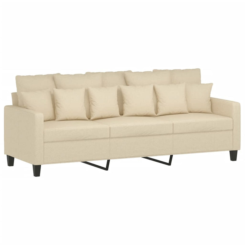 3-Sitzer-Sofa Creme 180 cm Stoff