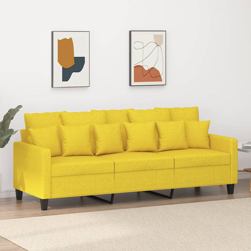 3-Sitzer-Sofa Hellgelb 180 cm Stoff