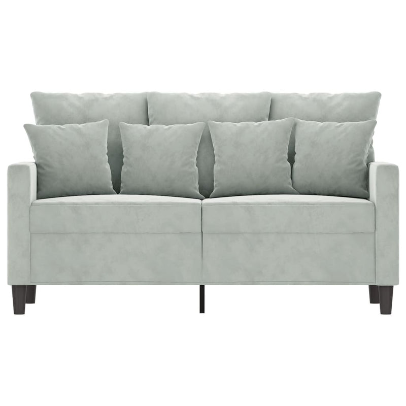 2-Sitzer-Sofa Hellgrau 120 cm Samt