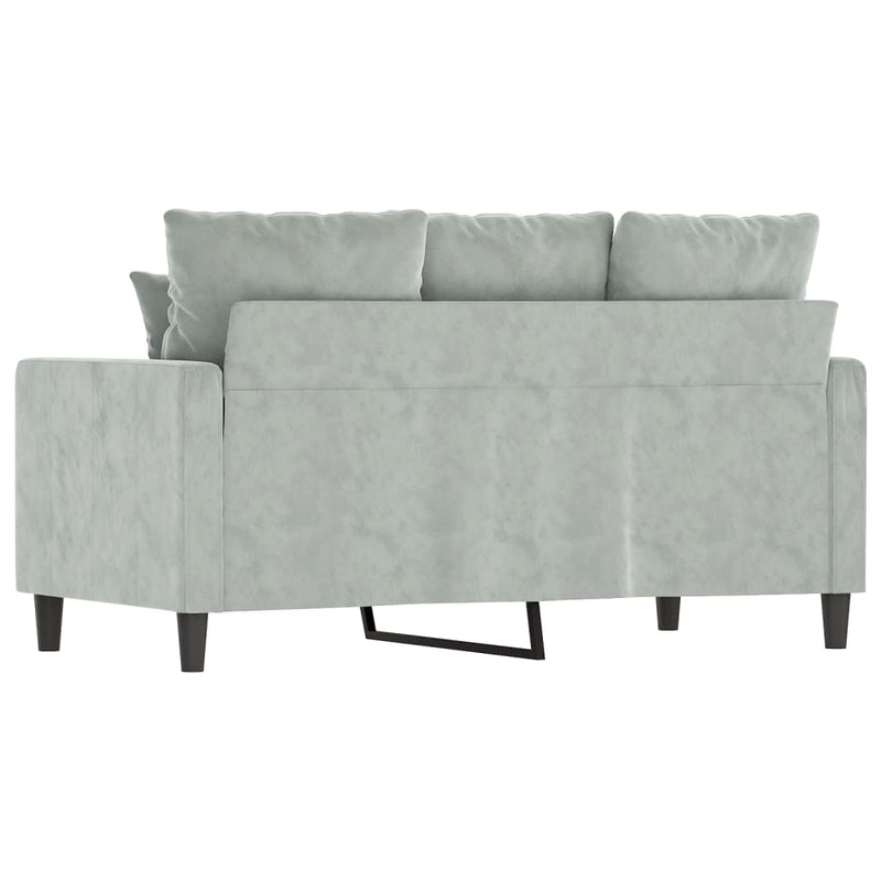 2-Sitzer-Sofa Hellgrau 120 cm Samt