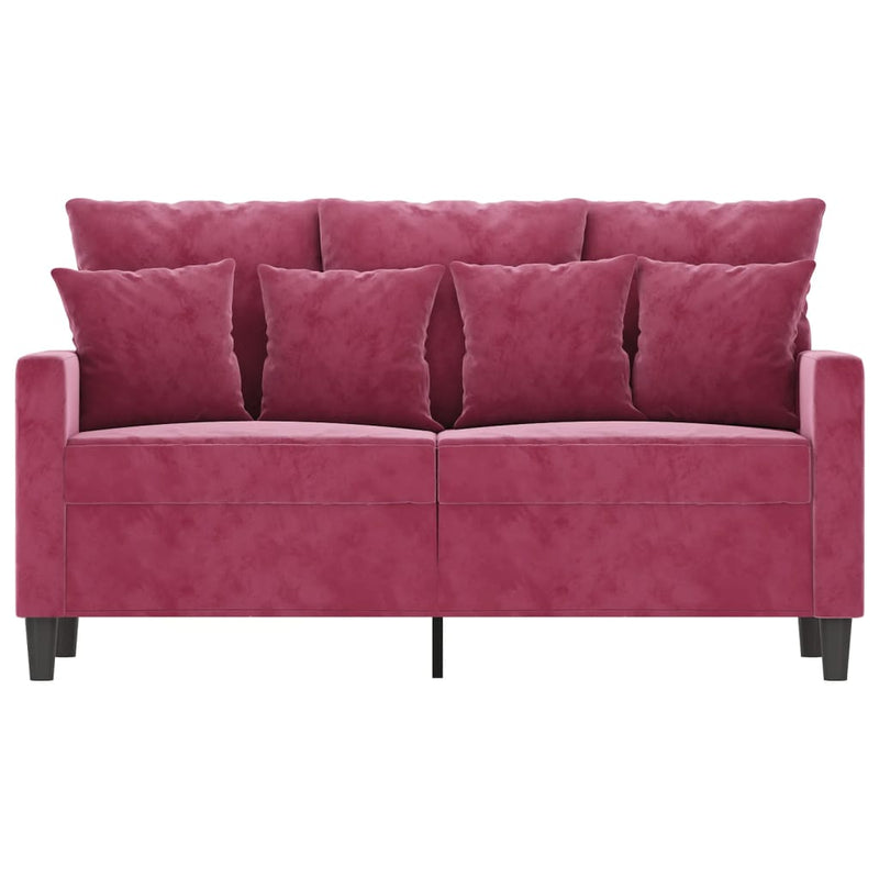 2-Sitzer-Sofa Weinrot 120 cm Samt