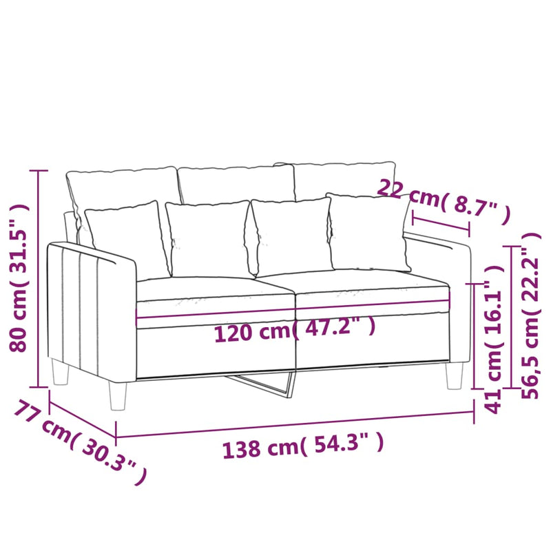 2-Sitzer-Sofa Weinrot 120 cm Samt