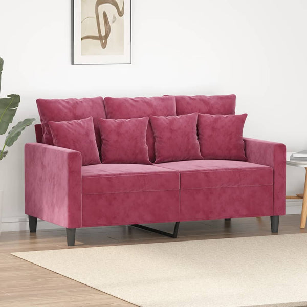 2-Sitzer-Sofa Weinrot 120 cm Samt